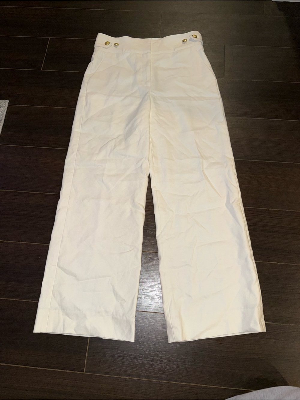 VERONICA BEARD AUBRIE PANTS High-Waist Wide-Leg Pants in White - Picture 9 of 10
